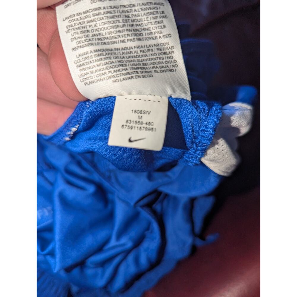 Nike Shorts Womens Medium Blue White Dri-Fit Running Athletic Fitness Ladies - Picture 6 of 7